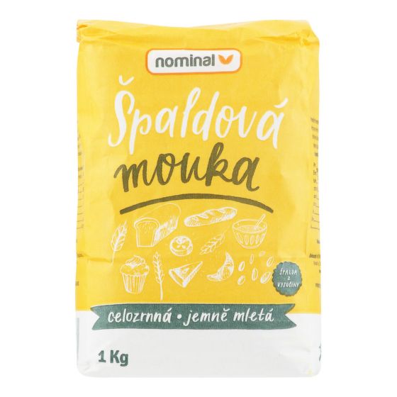 Nominal Mouka špaldová celozrnná jemně mletá z Vysočiny 1 kg