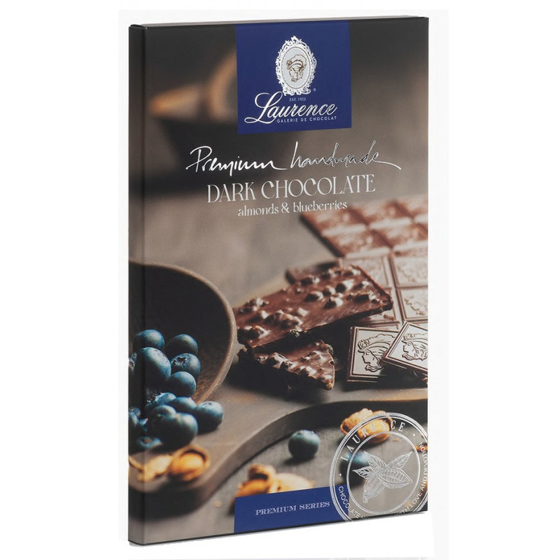 Laurence Hořká čokoláda s mandlemi a borůvkami 80g