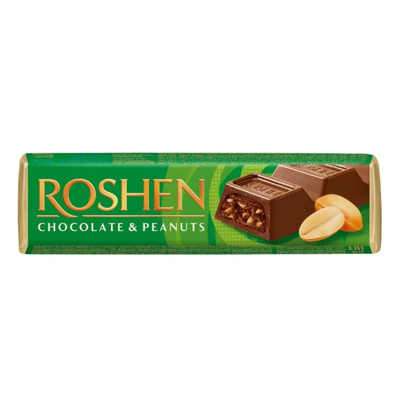 Roshen mléčná čokoláda arašídy 40g AKCE