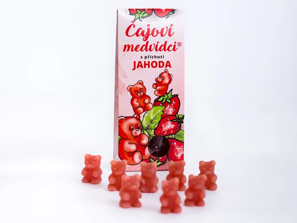 Čajoví medvídci s příchutí jahoda 50g