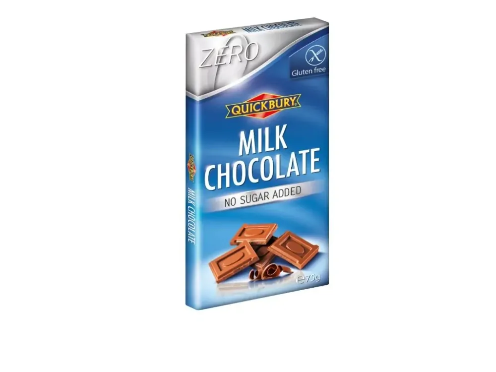 Quickbury Mléčná čokoláda bez cukru 75g