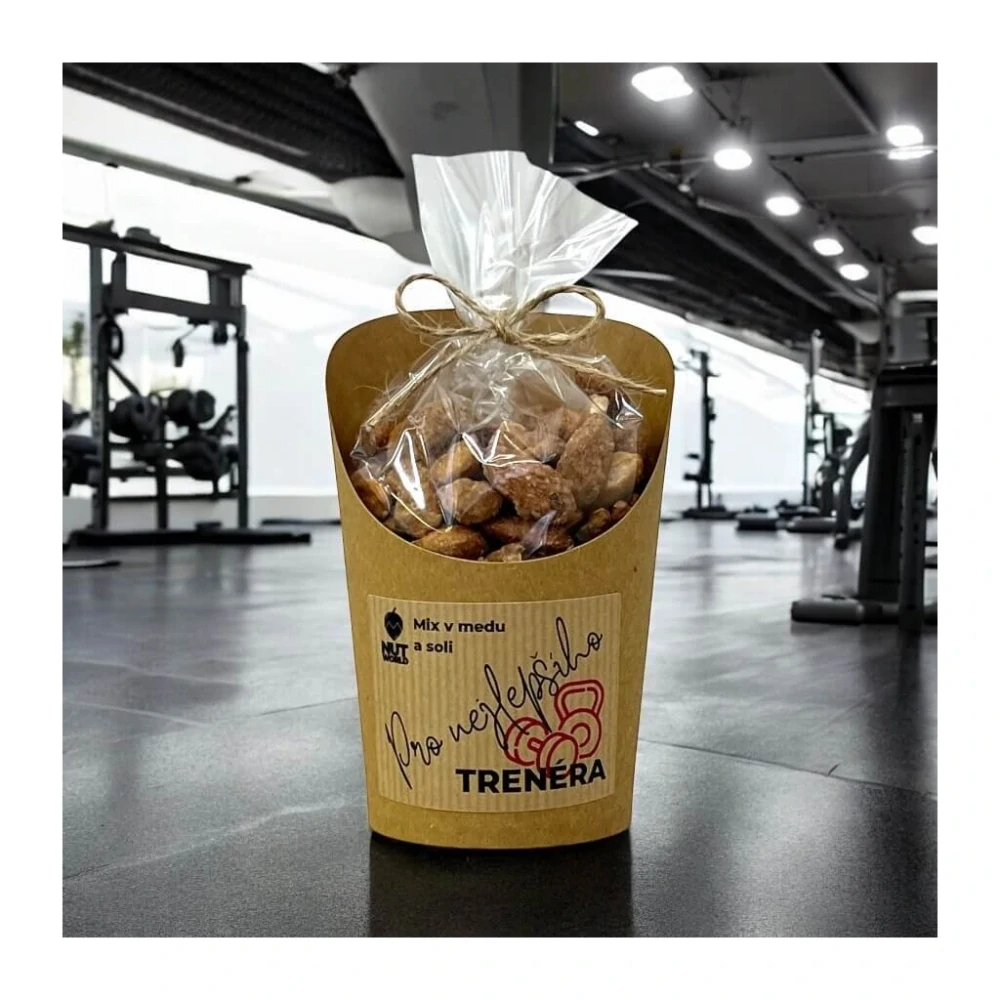 PRO TRENÉRA Mix ořechů v medu a soli v celofánku a kelímku 180g