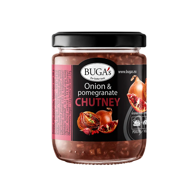Buga´s Čatní se smaženou cibulkou, česnekem a granátovým jablkem 170g