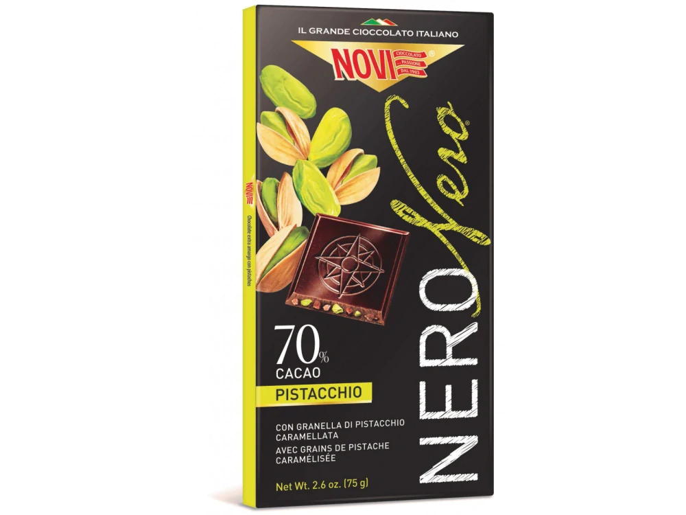 Nero Nero Extra hořká čokoláda Pistácie 75g
