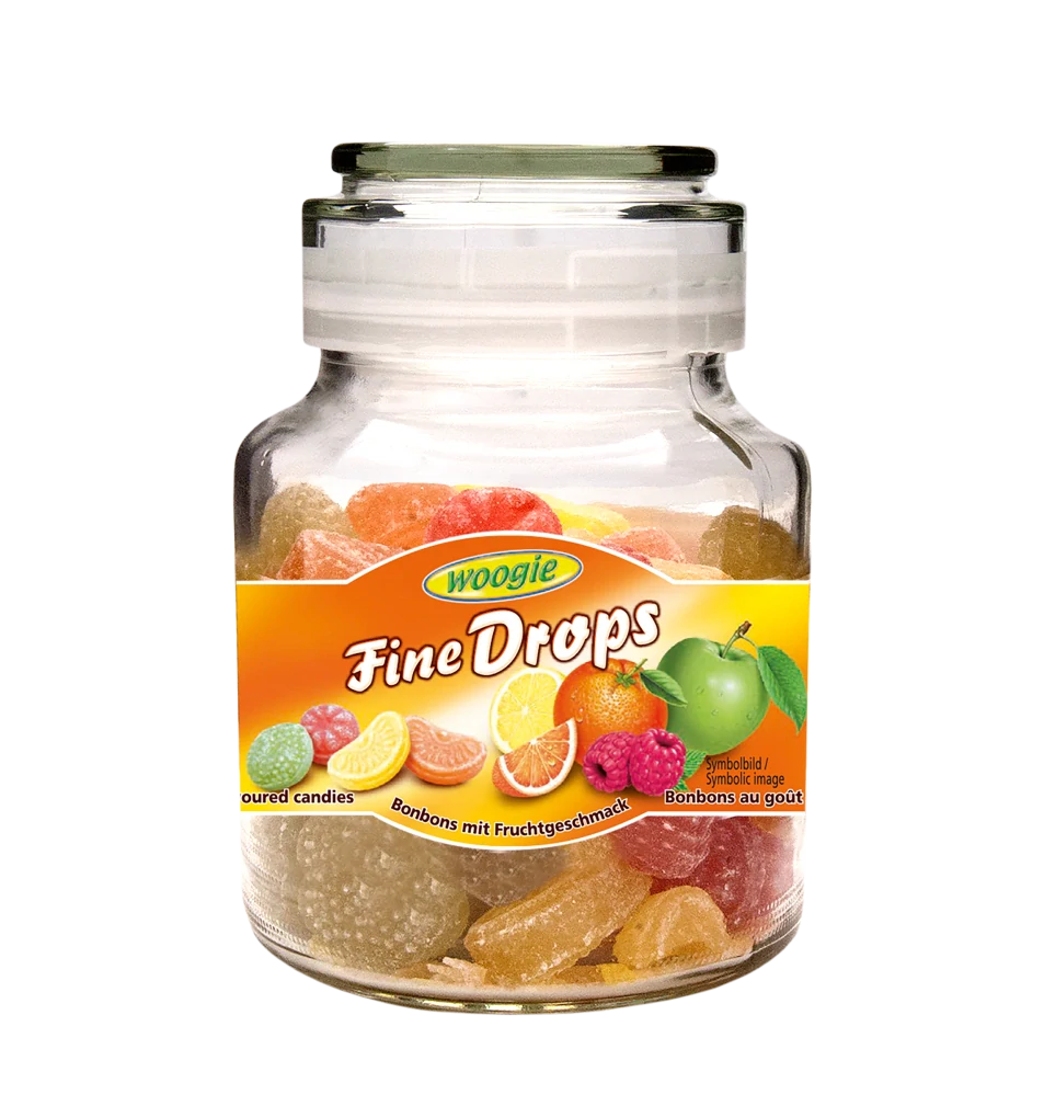 Woogie mix ovocných bonbónů ve skleněné dóze 300g