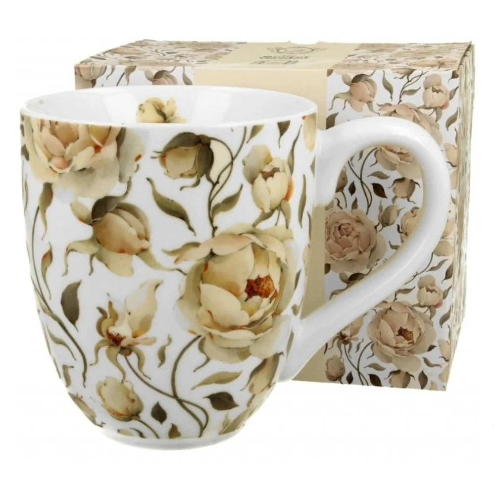 Hrnek Bílé růže 1l porcelán