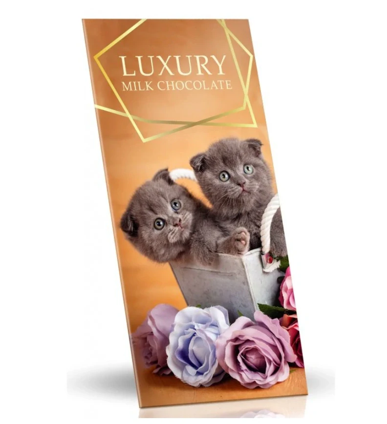 LUXURY koťátka Mléčná čokoláda s mandlemi a malinami 175g