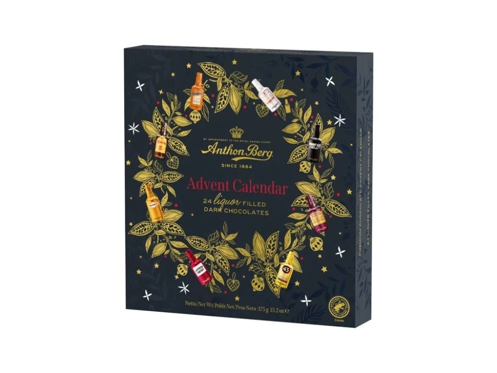 Anthon Berg Adventní kalendář likérové lahvičky s alkoholem 375g