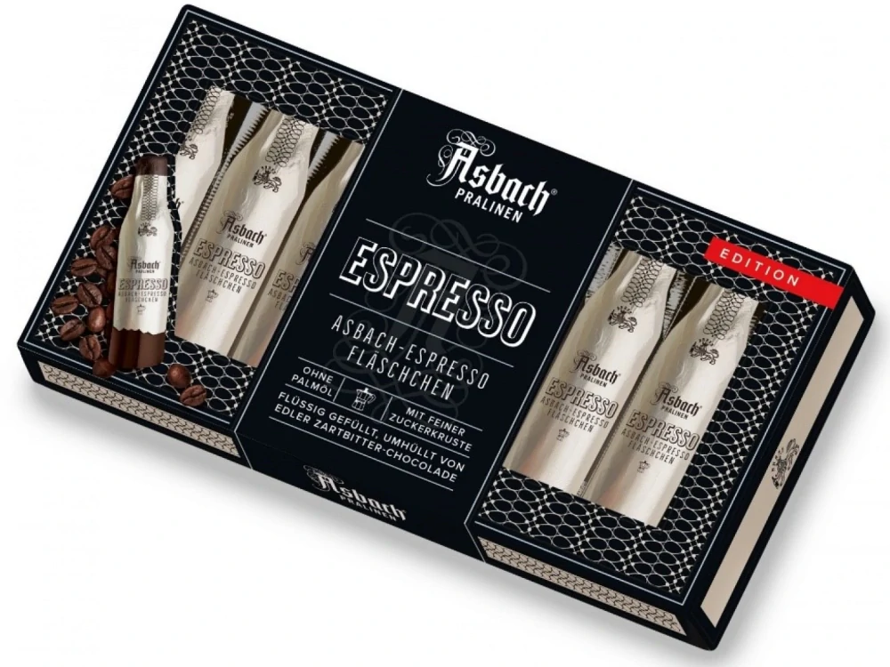 Asbach čokoládové lahvičky ESPRESSO 100 g hořké