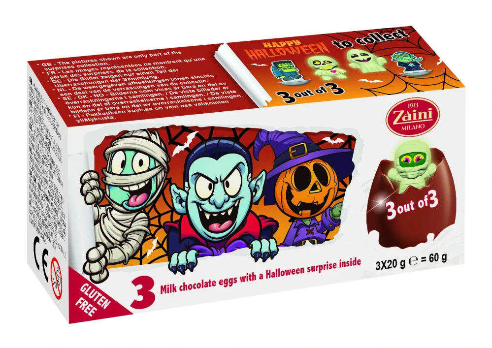ZAINI čokoládové vajíčka s překvapením HALLOWEEN