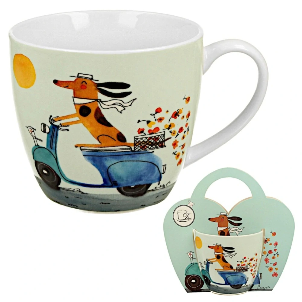 Hrnek Dog on scooter 0,46l porcelán