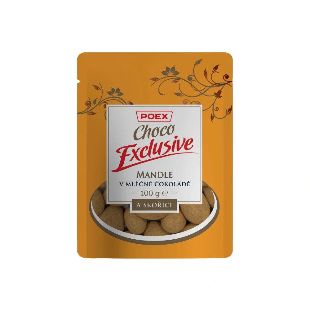 Poex Mandle v mléčné čokoládě a skořici 100 g