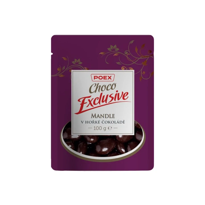 Poex Mandle v hořké čokoládě 100 g