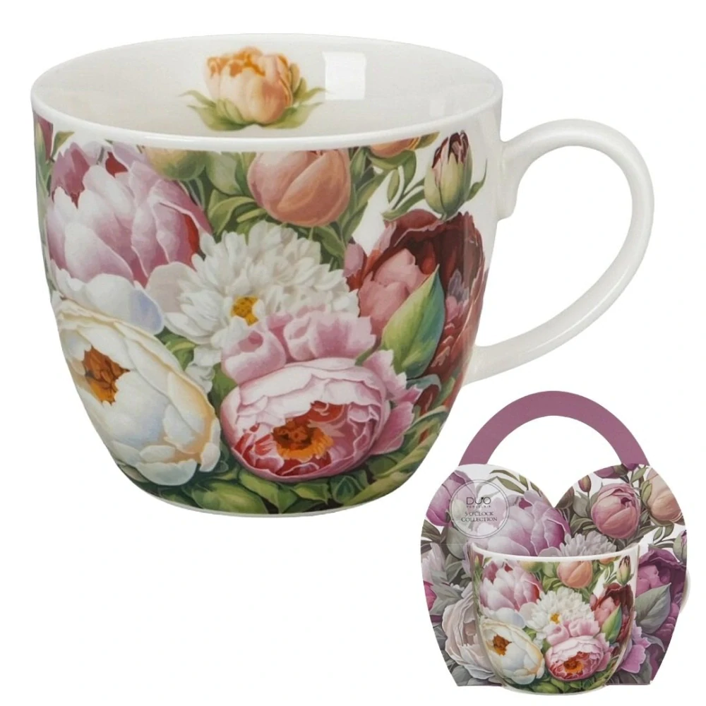 Hrnek s pivoňkami Peonies 0,46l porcelán