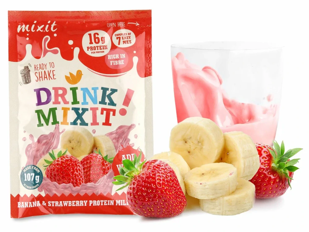 Proteinový Drink Mixit – Banán & Jahoda