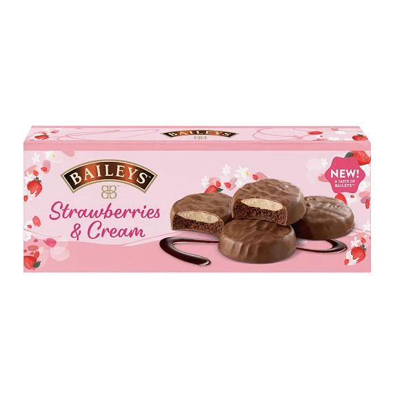 Bailey's sušenky s krémovou náplní s příchutí irského likéru a jahody 128g