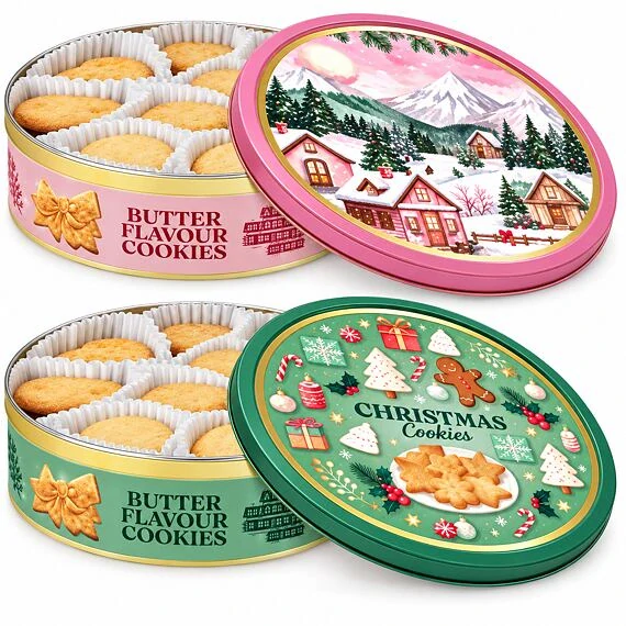 Becky's Vánoční máslové sušenky v kovové dóze 340g