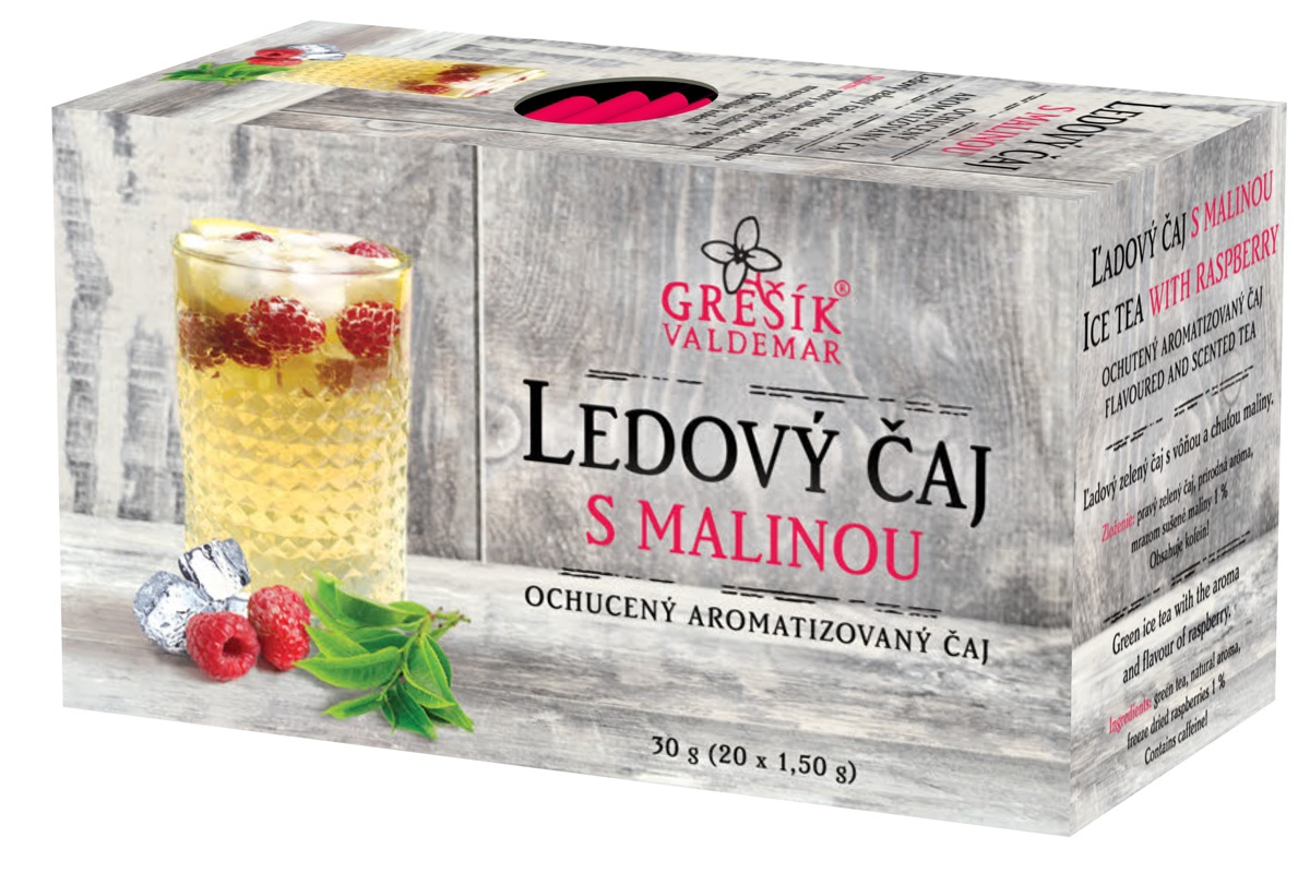 Ledový čaj s malinou porcovaný