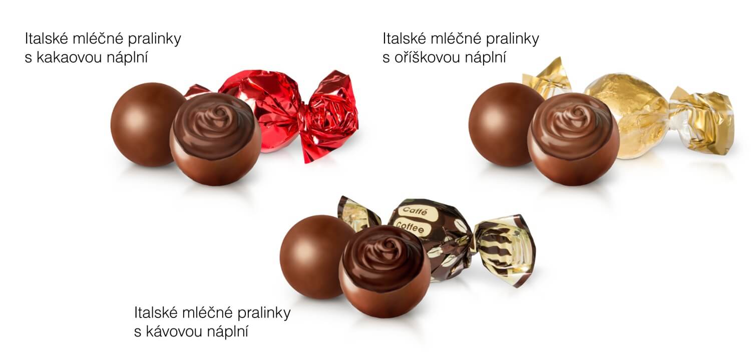 Italské pralinky Pivoňky a kopretiny 100g