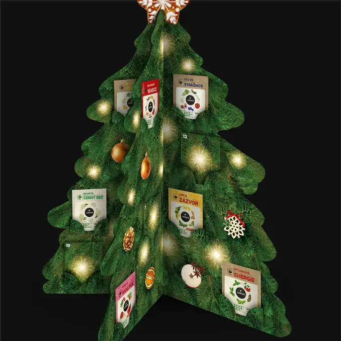 Leros Čajový Bylinný adventní kalendář Stromeček zelený 24ns