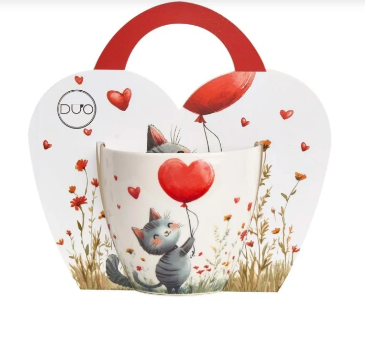 Hrnek Cat with Balloon 0,46l porcelán