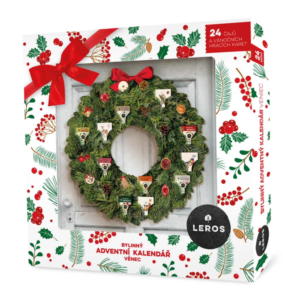 Leros Čajový Bylinný adventní kalendář věnec 