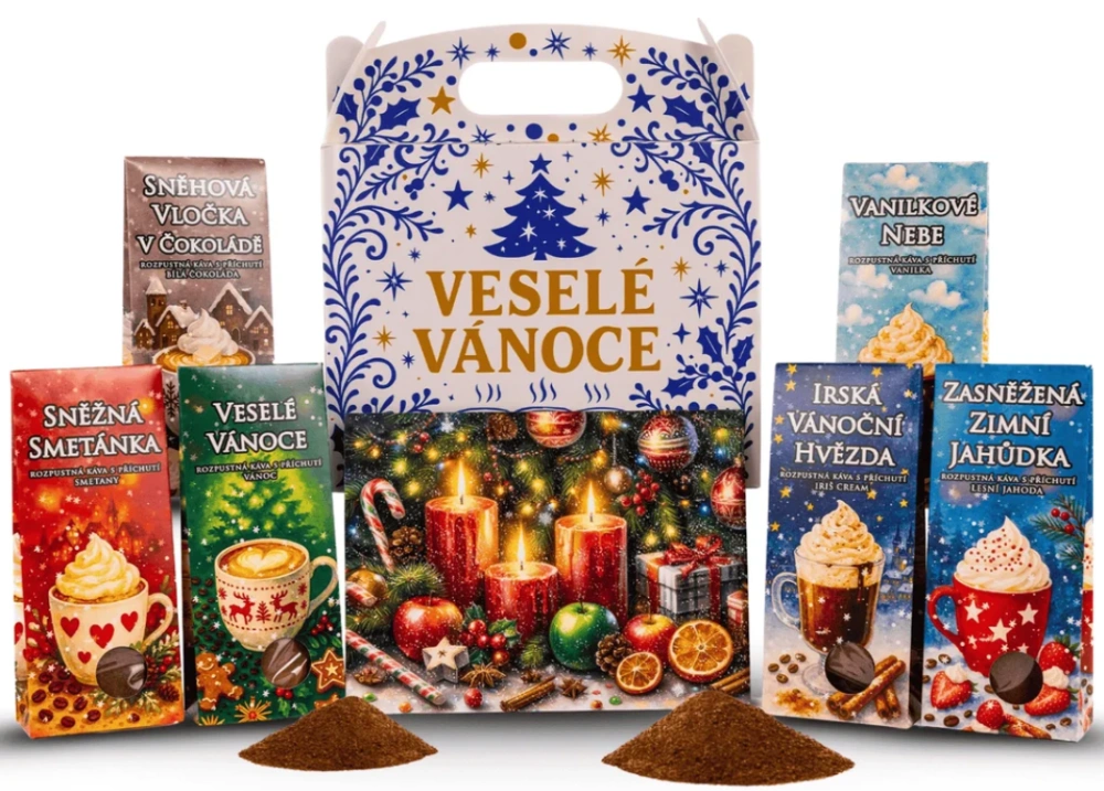 Vánoční dárkový box instantní kávy 6x40g