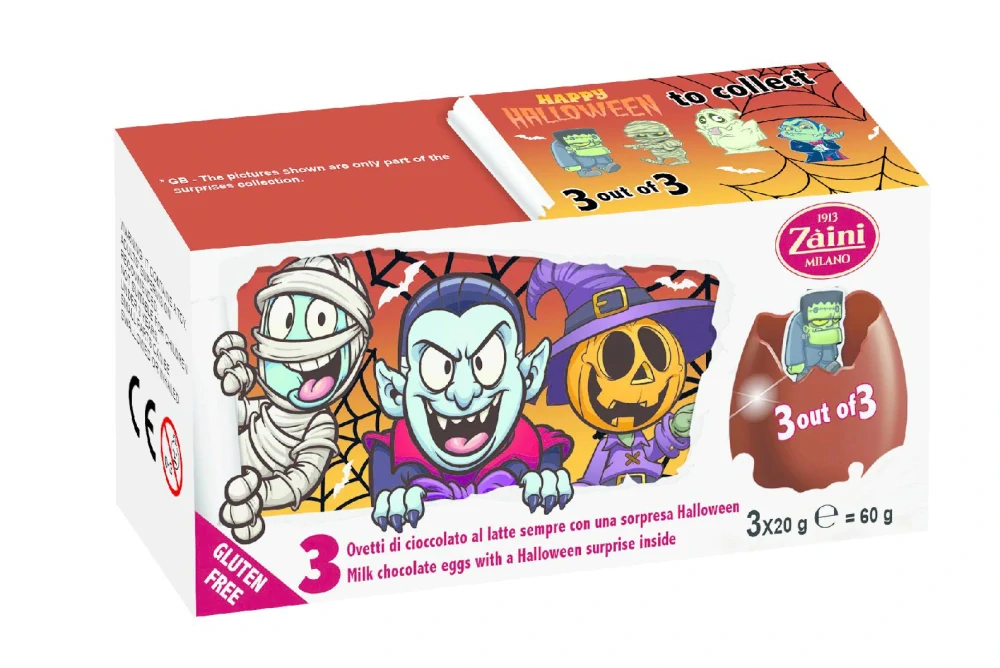 ZAINI čokoládové vajíčka s překvapením HALLOWEEN