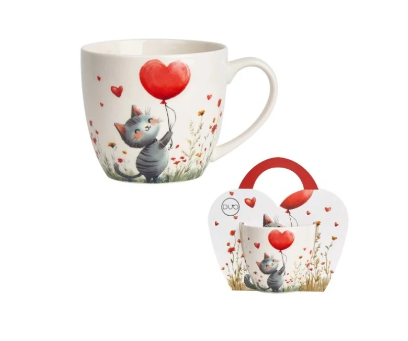 Hrnek Cat with Balloon 0,46l porcelán