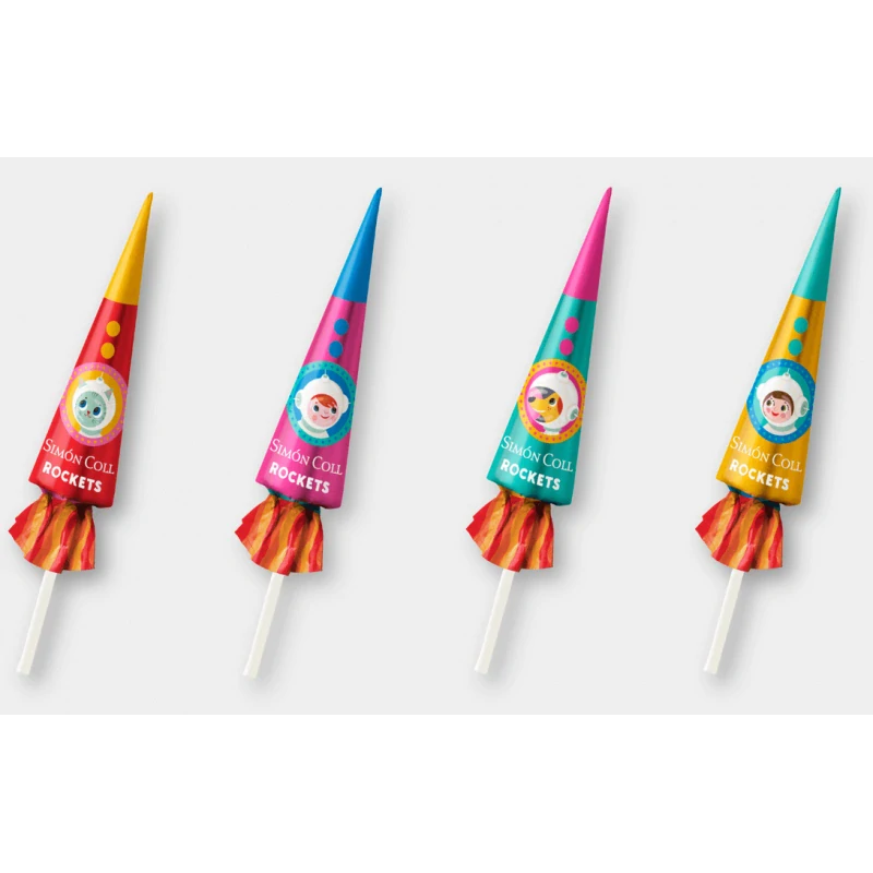 Raketky z mléčné čokolády s různými motivy 10g