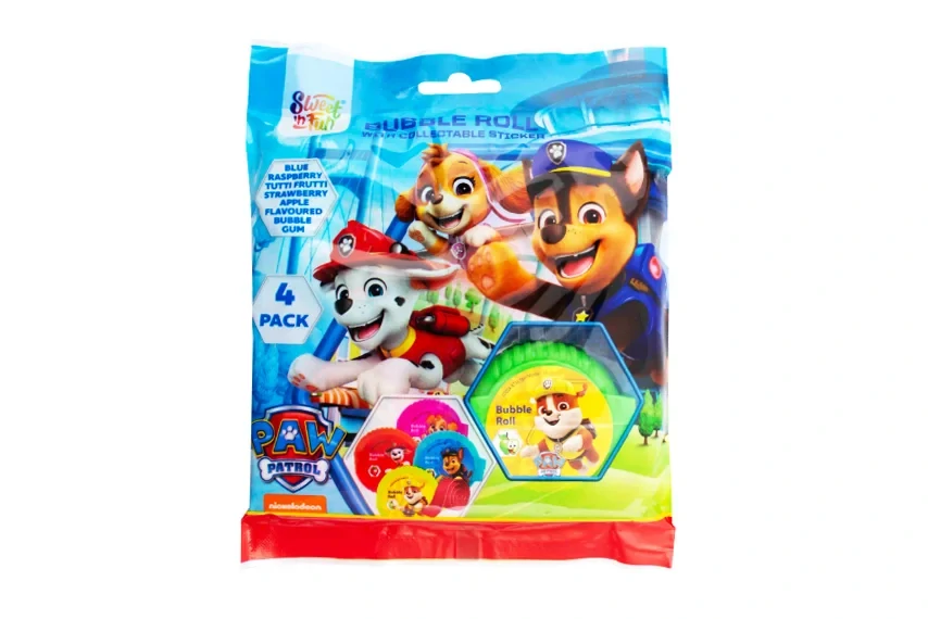 Paw Patrol Bubble Roll 4 pack 64g