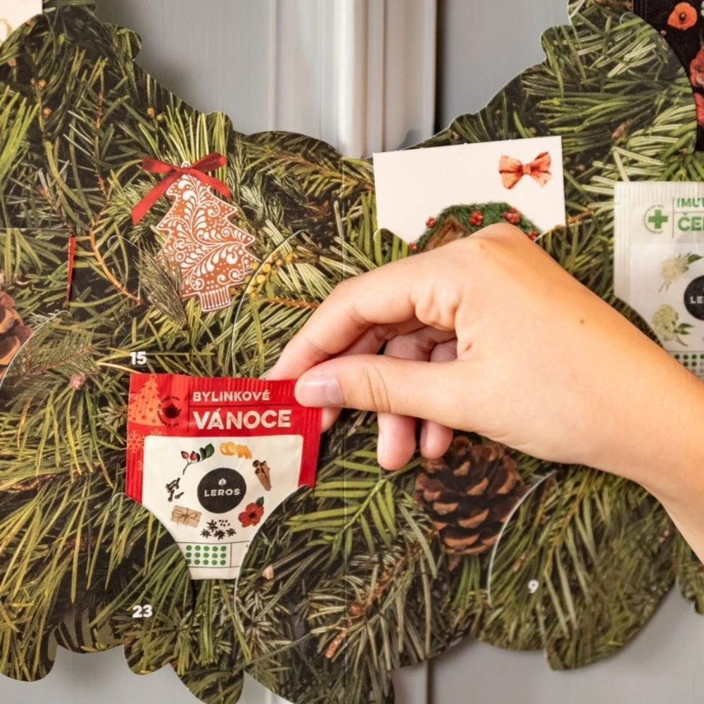 Leros Čajový Bylinný adventní kalendář věnec 