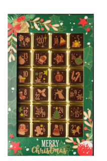 Weibler Adventní kalendář hořká čokoláda 120g