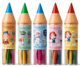 Čokoládové pastelky v pouzdře s píšícím hrotem  30g