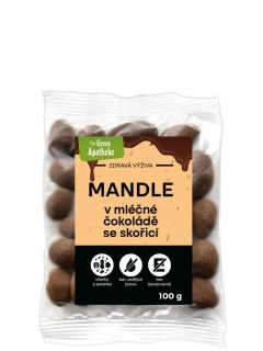 Mandle v mléčné čokoládě se skořičí 100g 