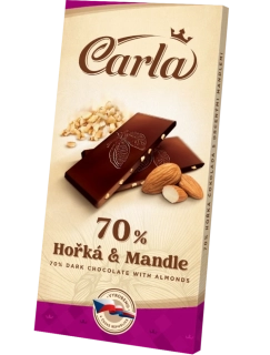 Carla hořká čokoláda s praženými mandlemi 80g