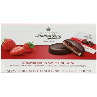 Anthon Berg Jahody v šumivém víně s marcipánem 220g