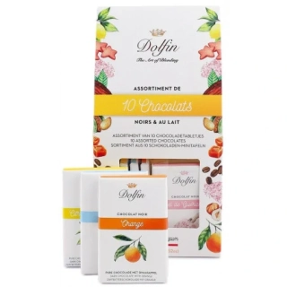 Dolfin Kolekce hořkých a mléčných čokolád  10 příchutí 100g