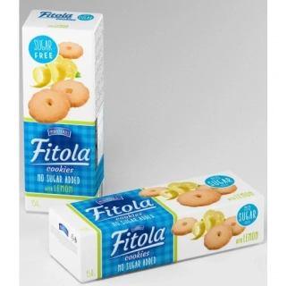Fitola Lemon Křehké sušenky s kousky citronové kůry bez přidaného cukru 130g