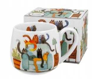 Hrnek Kočičí svět v křesle 0,43l porcelán