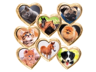 Nugátové srdíčko Kotě, pes, kůň 24g