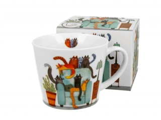 Hrnek Kočičí svět v křesle 0,61l porcelán