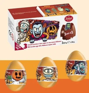 Čokoládové vajíčka s překvapením HALLOWEEN 3x20g ZAINI