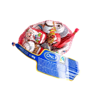 Only Vánoční  Čokoládové figurky s náplní v síťce 80g