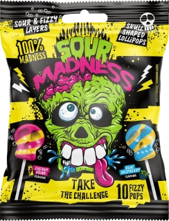 Argo Sour Madness kyselé lízátka lebky 90g