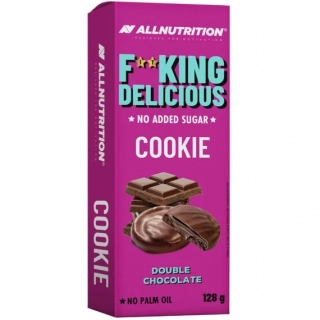 F**KING Delicious kakaové sušenky s čokoládovou náplní a čokoládovou polevou bez cukru 128 g
