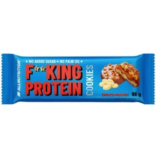 F**KING Protein sušenky s krémem s příchutí arašídů v čokoládě s kousky arašídů bez cukru 96 g 