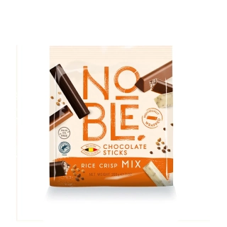 Noble Tyčinky z bílé, mléčné a hořké čokolády s rýžovými křupinkami 200g