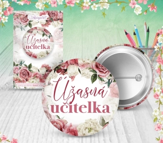 Připínací placka Úžasná učitelka