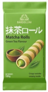 Bardollini trubičky plněné krémem matcha 120g